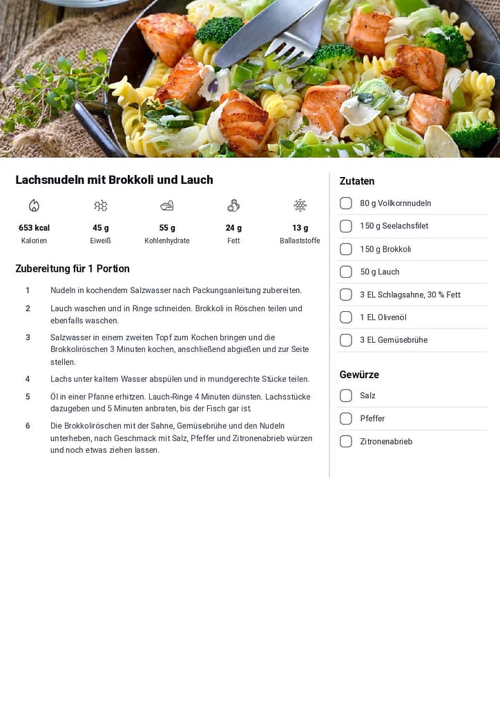 Rezept Ernährungsplan